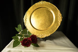 13" Round gold ornate Charger Plate