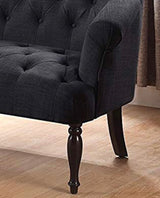 Charcoal tufted love seat