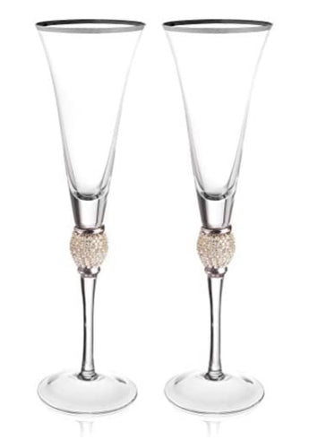 Rhinestone Toasting Flutes