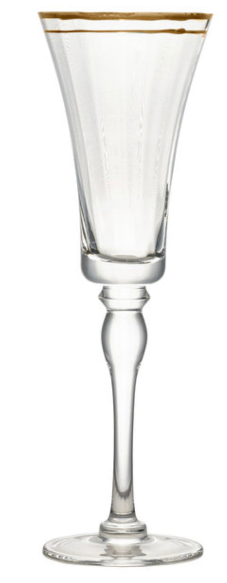 Gold Rimmed Champagne Flute- Kate Collection
