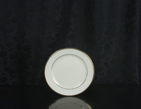 6 1/2” Bread & Butter Plate - Classic Ivory Rim - Double Gold Bands