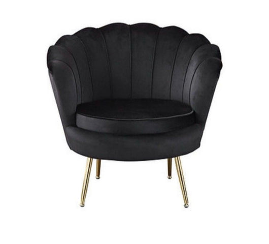 Black Velvet Shell Chair