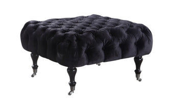 Black Tufted Ottoman