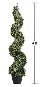 4' Artificial Spiral Topiary Tree