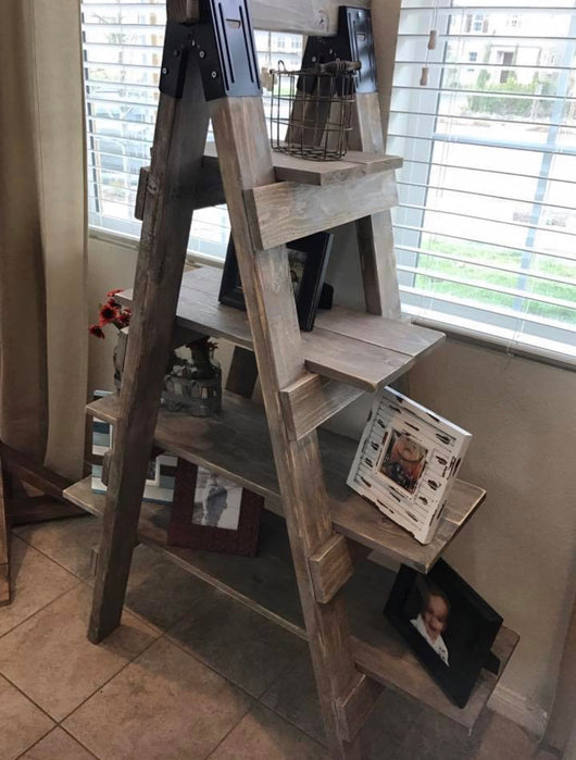 Farmhouse Rustic Ladder Shelf 3 Little Birds Event Planning