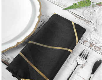 Black and Gold Geometric Napkins