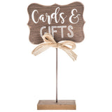 Wood Burlap “Cards & Gifts” Sign