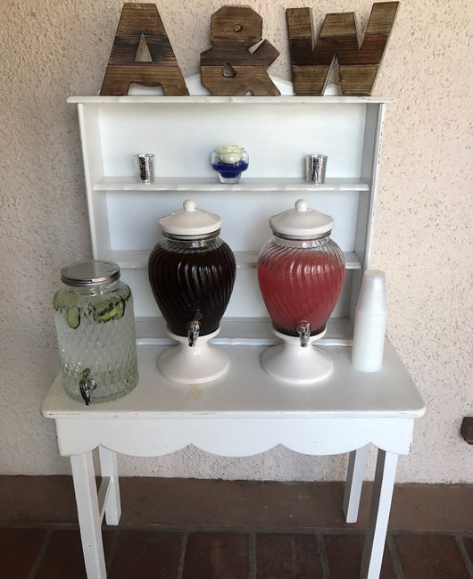 White Ceramic & Glass Drink Dispenser