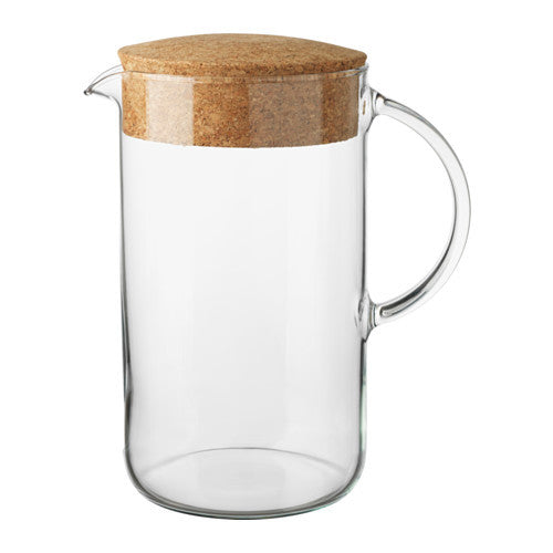 51 oz. Glass pitcher with cork lid