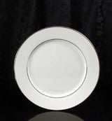 10.5" White Rim-Double Plantinum Band Dinner Plate