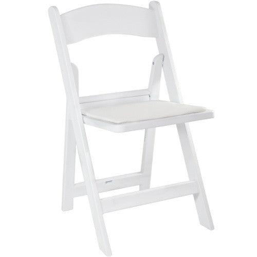 White Wood Padded Folding Chair