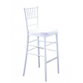 White Chiavari Barstool with white cushion