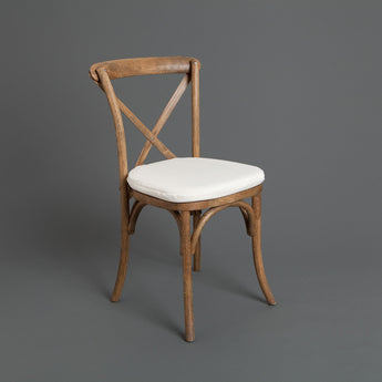 Pecan Cross Back Chair with Cushion